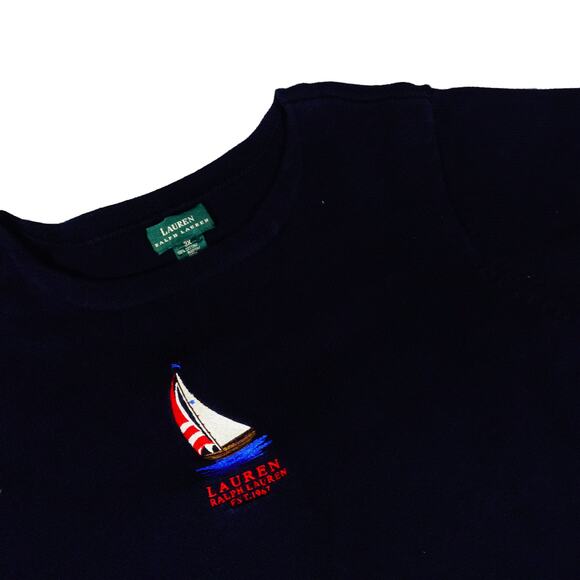 Ralph Lauren Embroidered Sailing EST 1967 Sweater Cotton Knit Blue Plus Size 3X - Picture 2 of 5